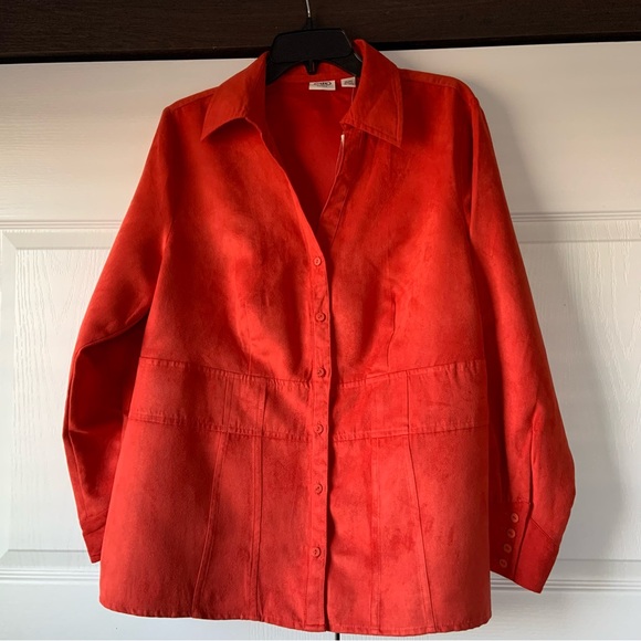 Cato Woman NWT size 14/16W, burnt orange top.  Moleskin like material (poly) - Picture 1 of 11